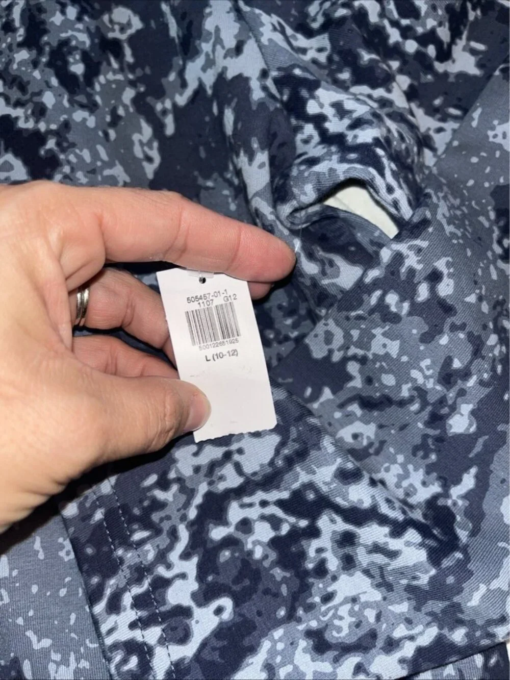 Old Navy Dynamic Fleece Boys Camouflage Blue Hoodie Zip Pockets Large 10/12 NWT